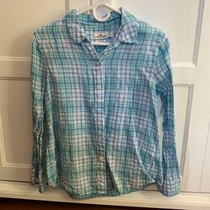 Vineyard Vines Linen Plaid Button Down